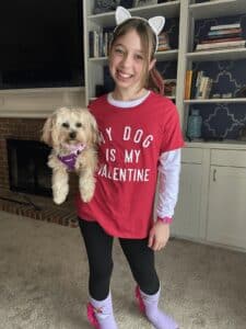 Little girl with dog