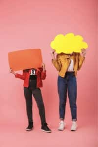 humans with thought bubbles you just think