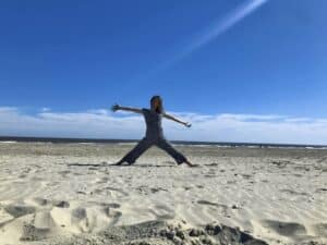 Girl on the beach perspective