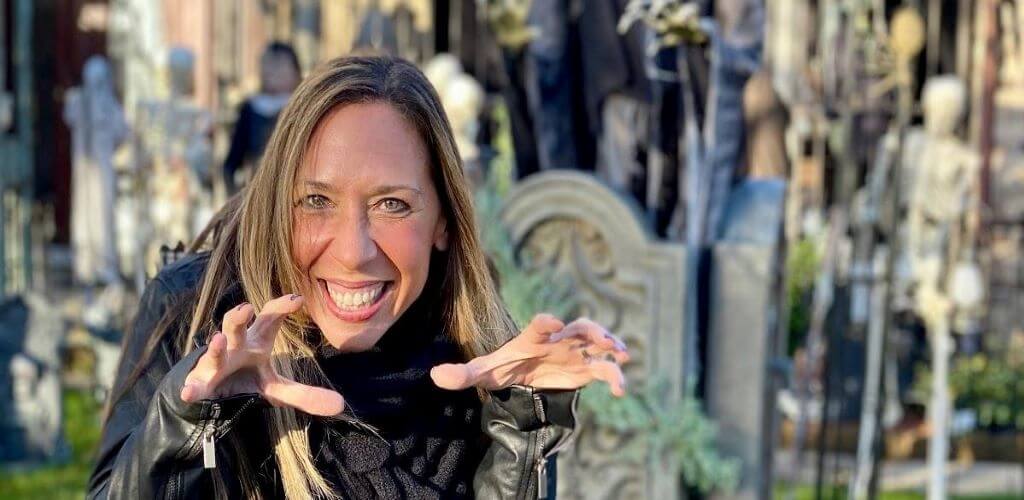 Woman at cemetary scary thoughts