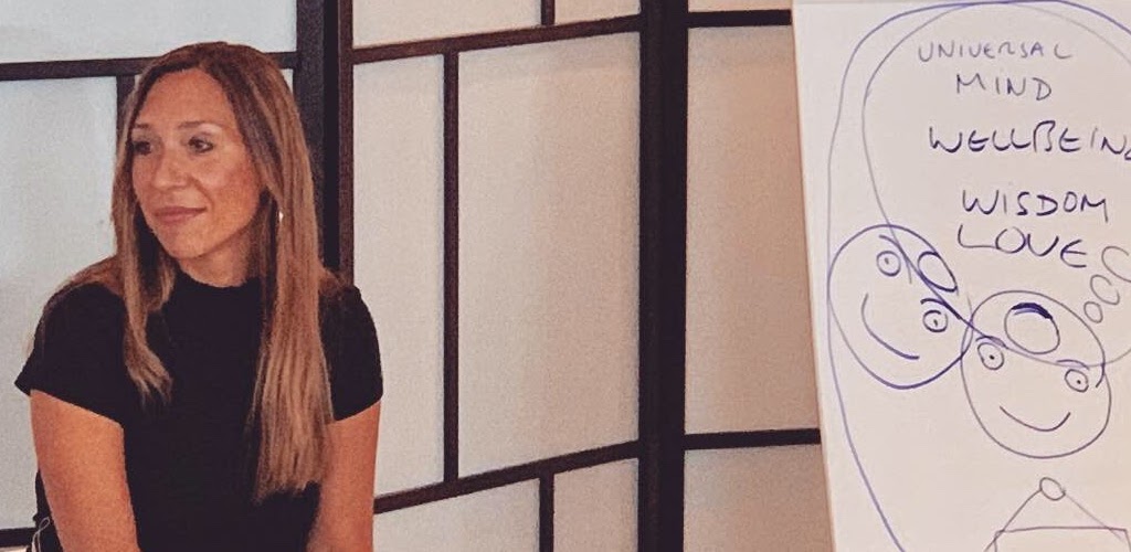 smiling woman and drawing thought