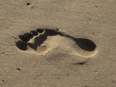 a footprint in sand